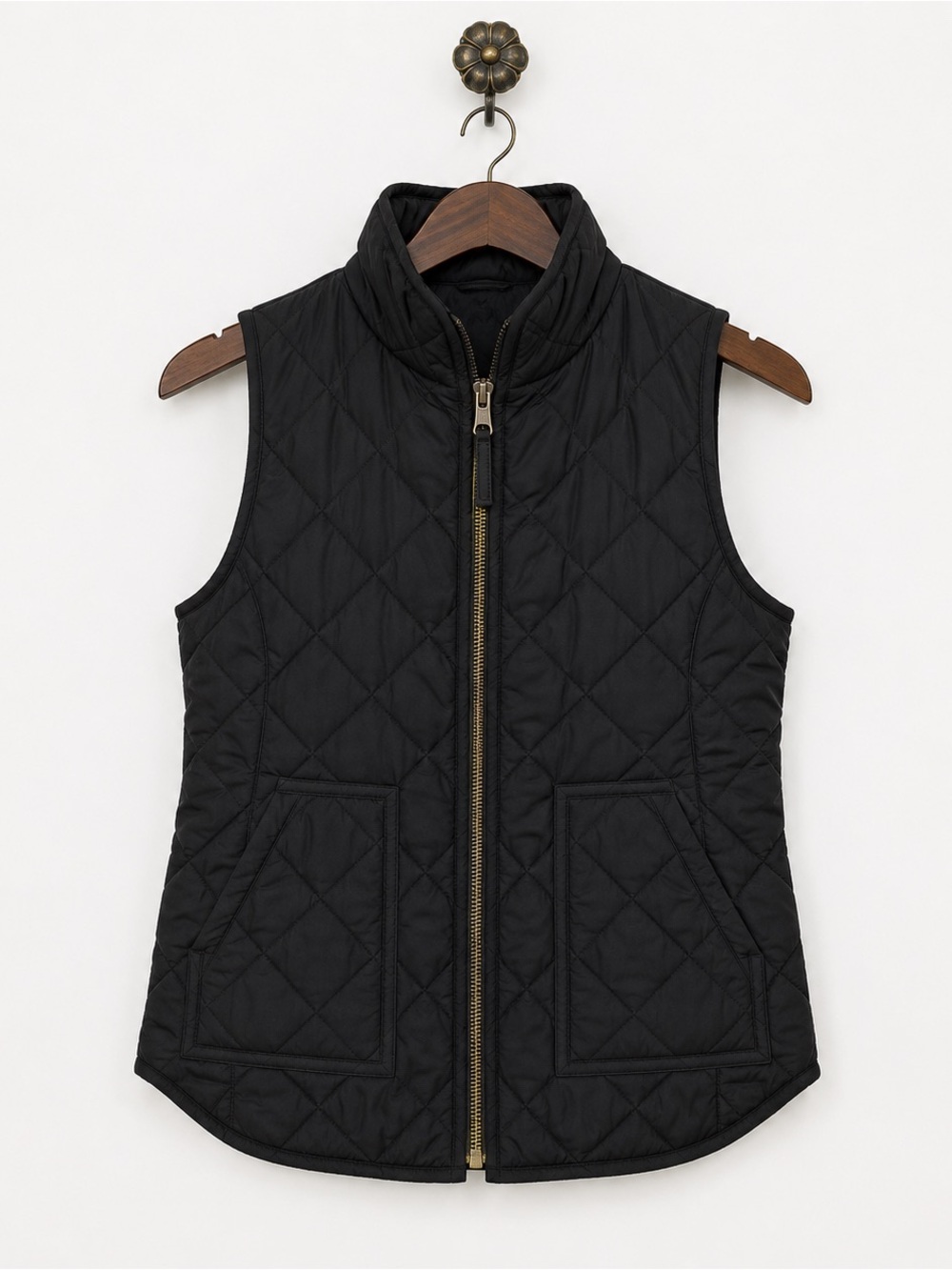 J Crew Mercantil Black Quilted Women's Vest S